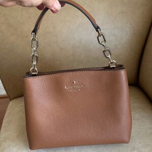 Kate Spade Aubrey Top-Handle Leather Satchel/Crossbody Warm Ginger Casual NWOT